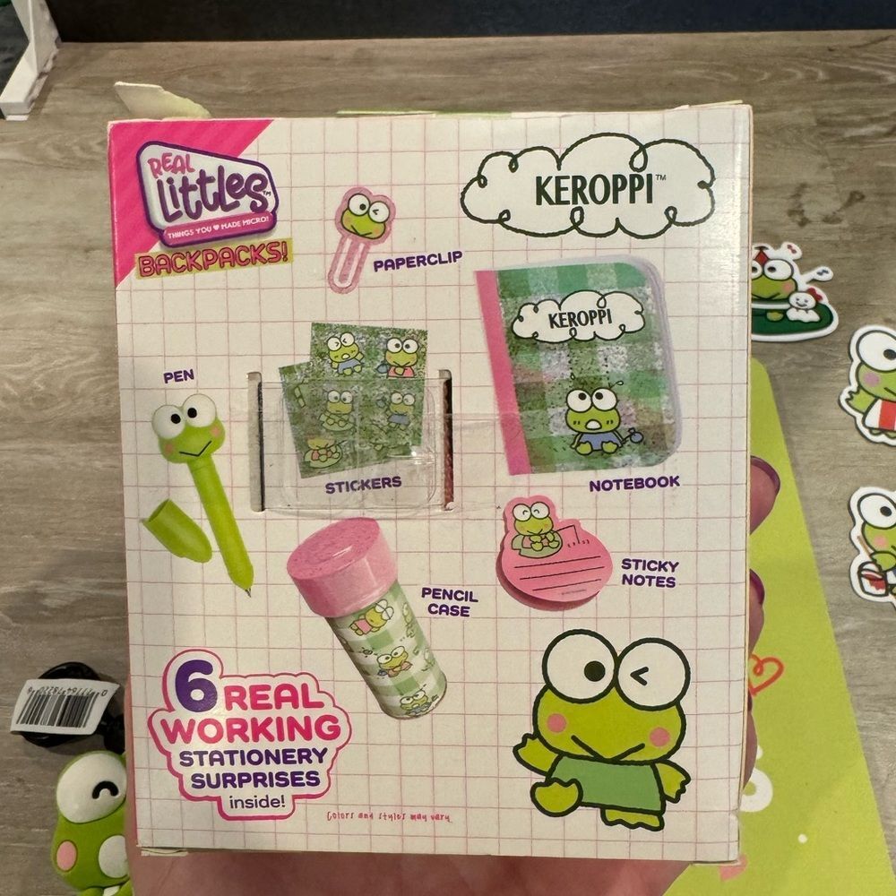 Sanrio Keroppi: Mini Bag with Stationary Set, Bag Charm, Notebook, Stickers NEW - Picture 6 of 7